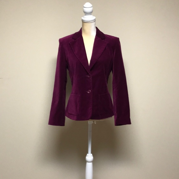 Size 6 Rafaella Purple Velvet Jacket - Picture 2 of 6